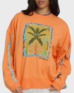 Palm Crewneck Sweatshirt - Tangerine - Image 5