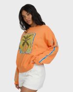 Palm Crewneck Sweatshirt - Tangerine - Image 3