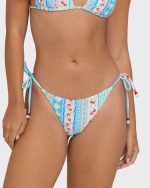 Picnic Tie-Side Tanga Bikini Bottoms - Dream Blue - Image 5