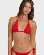 Rising Tide Remi Triangle Bikini Top - Fiesta Red - Image 5