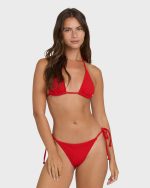 Rising Tide Tie-Side Tanga Bikini Bottoms - Fiesta Red - Image 2