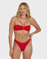 Rising Tide Skimpy Hike Bikini Bottoms - Fiesta Red - Image 2
