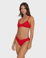 Rising Tide Bondi Medium Bikini Bottoms - Fiesta Red - Image 3