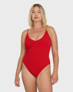 Rising Tide Strappy One Piece Swimsuit - Fiesta Red - Image 7