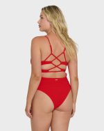 Rising Tide Strappy One Piece Swimsuit - Fiesta Red - Image 8