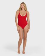 Rising Tide Strappy One Piece Swimsuit - Fiesta Red - Image 4