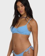 Mini Wave Check Helena Underwire Bikini Top - True Blue - Image 5