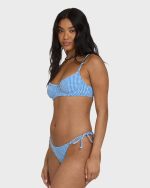 Mini Wave Check Helena Underwire Bikini Top - True Blue - Image 3