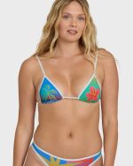 Midnight Tropics Mini Slide Triangle Bikini Top - True Blue - Image 5
