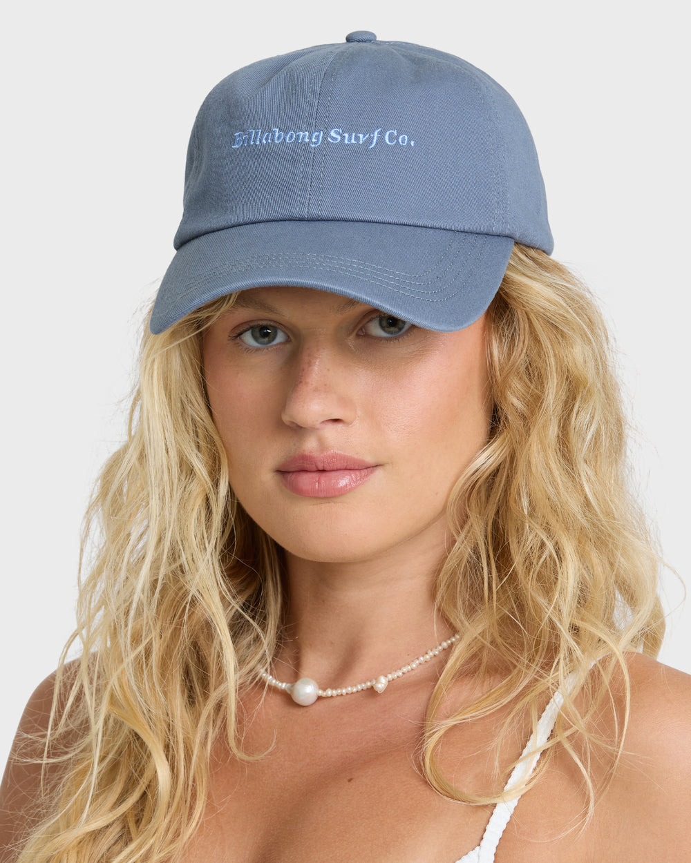 BL000389W_BSM_OM-1.jpg Curved Bill Dad Cap Hat - Blue Smoke - Image 1