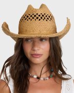 Wild Waves Wide Brim Straw Hat - Natural - Image 2