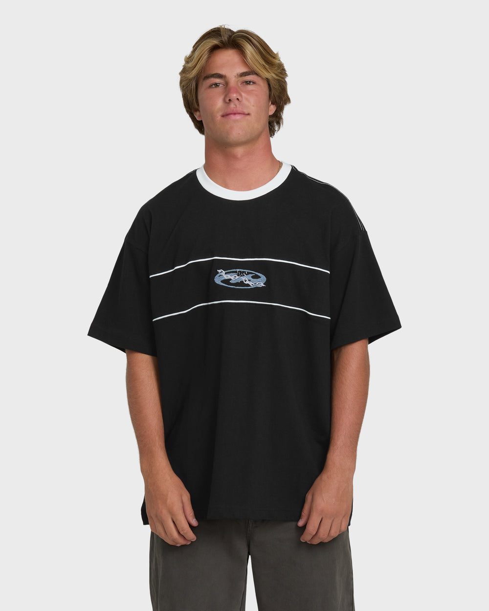 BL000416M_BLK_OM-F.jpg Bad Dog Precision Short Sleeve Knit T-Shirt - Black - Image 1