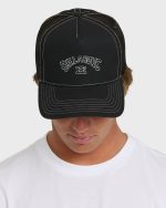Peaked Trucker Hat - Black - Image 2