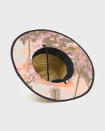 Tides Print Straw Lifeguard Hat - Peach - Image 3