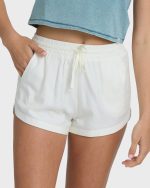 Road Trippin Elastic Waist Shorts - Salt Crystal - Image 5