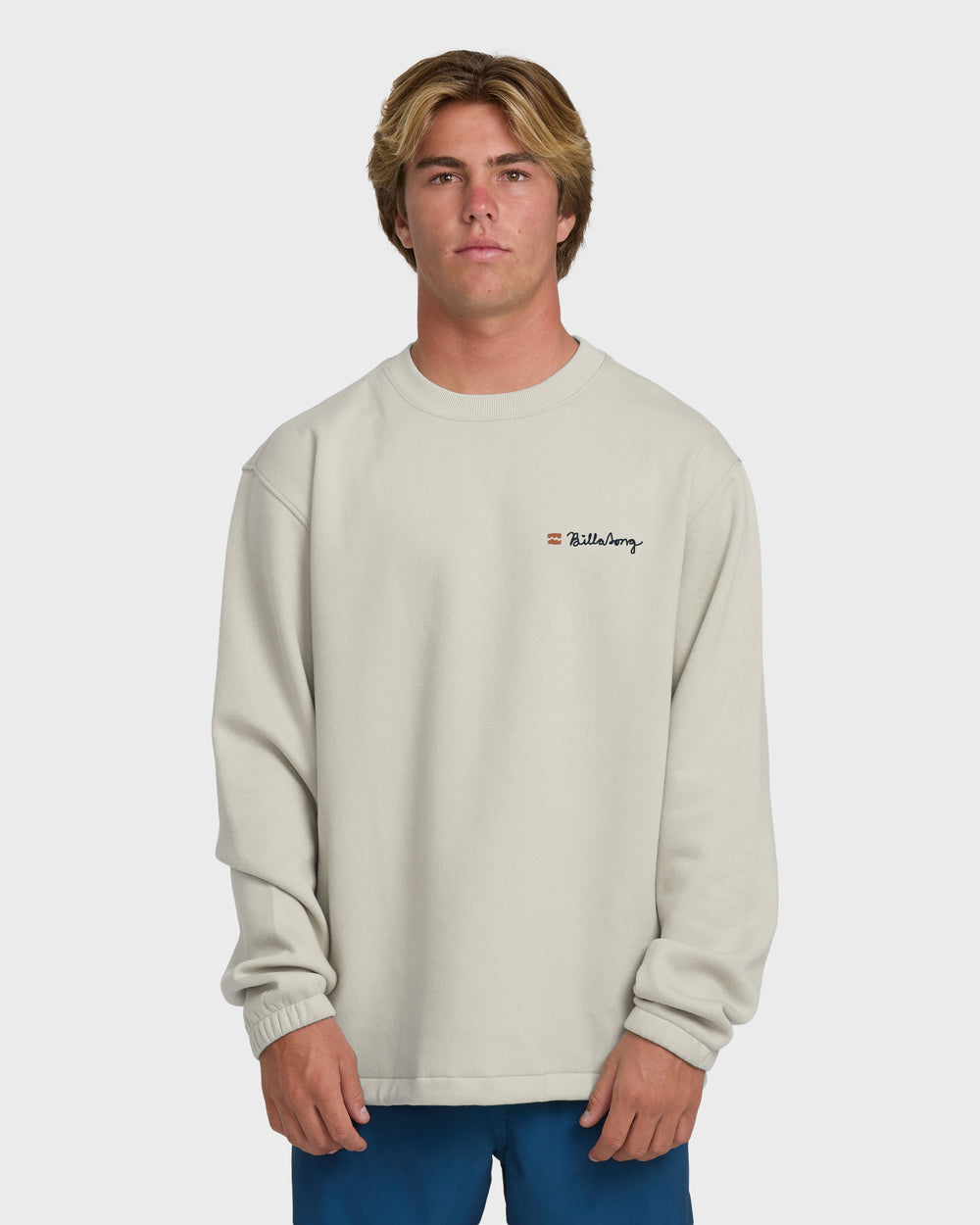 BL000483M_DOV_OM-F.jpg Compass Crewneck Sweatshirt - Dove - Image 1