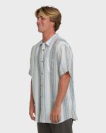 All Day Stripe Short Sleeve Shirt - Blue/White - Image 3