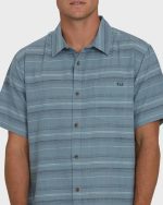 All Day Stripe Short Sleeve Shirt - Blue Fog - Image 5