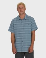 All Day Stripe Short Sleeve Shirt - Blue Fog