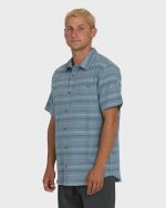 All Day Stripe Short Sleeve Shirt - Blue Fog - Image 3