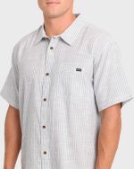 All Day Stripe Short Sleeve Woven Shirt - Off White - Image 5