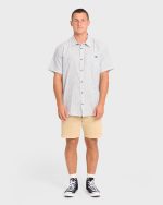 All Day Stripe Short Sleeve Woven Shirt - Off White - Image 3