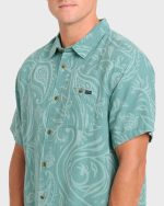 Sundays Jacquard Short Sleeve Woven Shirt - Blue Surf - Image 5