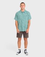 Sundays Jacquard Short Sleeve Woven Shirt - Blue Surf - Image 3