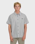 Sundays Jacquard Short Sleeve Woven Shirt - Fog Gray