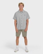 Sundays Jacquard Short Sleeve Woven Shirt - Fog Gray - Image 4