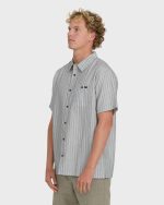 Sundays Jacquard Short Sleeve Woven Shirt - Fog Gray - Image 3