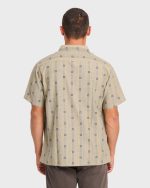 Sundays Jacquard Short Sleeve Woven Shirt - Pale Khaki - Image 2