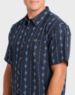 Sundays Jacquard Short Sleeve Woven Shirt - Real Teal - Image 5