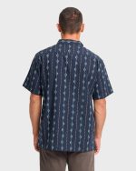 Sundays Jacquard Short Sleeve Woven Shirt - Real Teal - Image 2