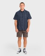 Sundays Jacquard Short Sleeve Woven Shirt - Real Teal - Image 3