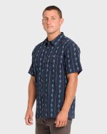 Sundays Jacquard Short Sleeve Woven Shirt - Real Teal - Image 4