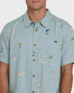 Sundays Mini Short Sleeve Woven Shirt - Blue Fog - Image 5