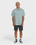 Sundays Mini Short Sleeve Woven Shirt - Blue Fog - Image 4