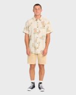 Sundays Short Sleeve Woven Shirt - Oatmeal - Image 3