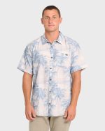 Sundays Lounge Short Sleeve Woven Shirt - Blue Haze