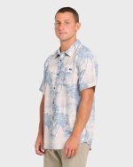 Sundays Lounge Short Sleeve Woven Shirt - Blue Haze - Image 4