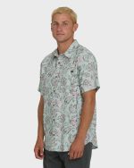 Sundays Lounge Short Sleeve Woven Shirt - Mist Green - Image 3