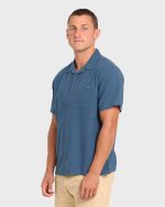 Victoria Vacay Short Sleeve Woven Shirt - China Blue - Image 4