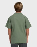 Victoria Vacay Short Sleeve Woven Shirt - Granite Green - Image 2