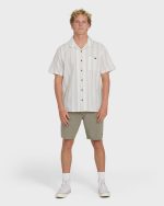 Victoria Vacay Short Sleeve Woven Shirt - White Sand - Image 5