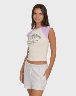Wanderer Lilac Stripe Woven Shorts - Vintage Violet - Image 3