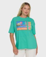 Summer Heat Short Sleeve Knit Graphic T-Shirt - Green Tropics - Image 6