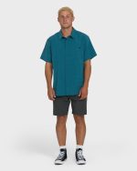 A/Div Surftrek Transit Short Sleeve Woven Shirt - Tropical Teal - Image 4