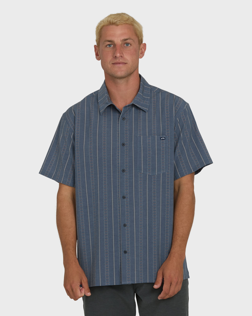 BL000541M_TRV_OM-F.jpg A/Div Surftrek Transit Short Sleeve Woven Shirt - True Navy - Image 1