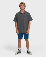 A/Div Surftrek Perforated Short Sleeve Woven Shirt - Carbon - Image 4